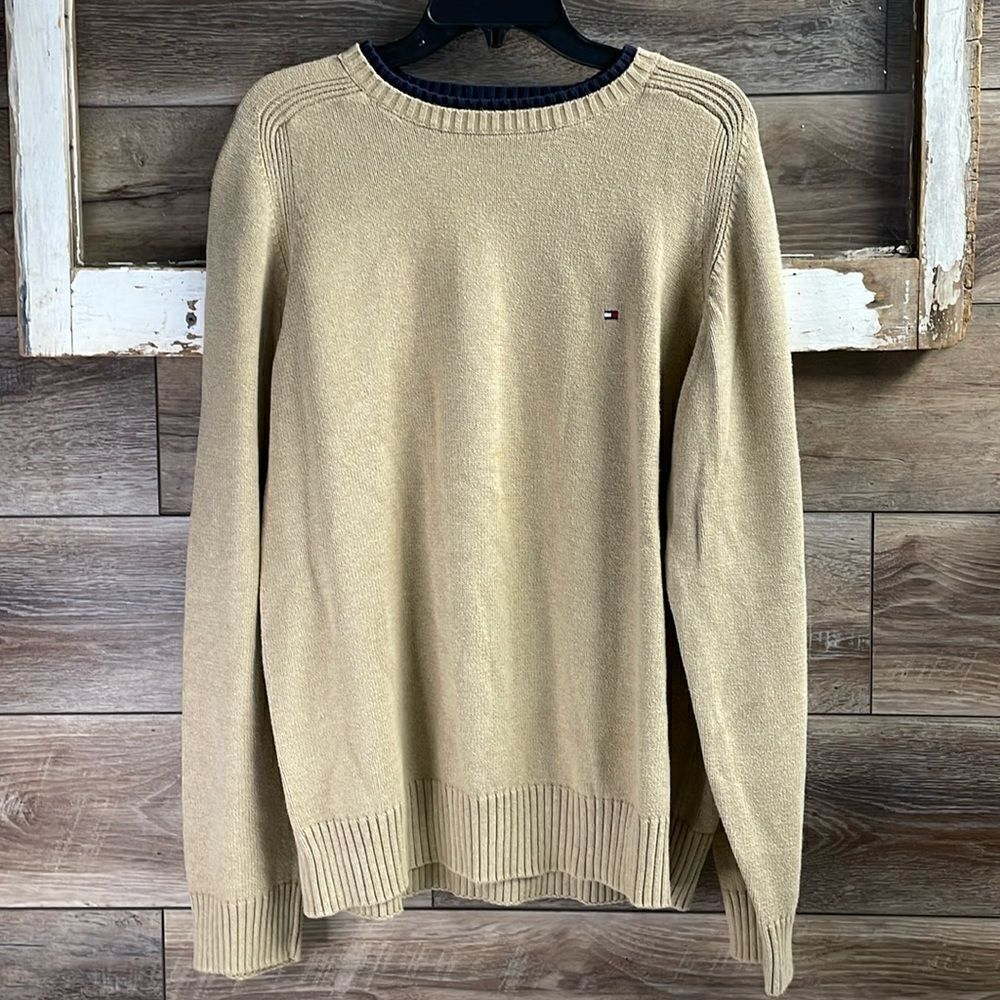 Tommy Hilfiger Men’s Pullover Sweater, Size XL, Tan